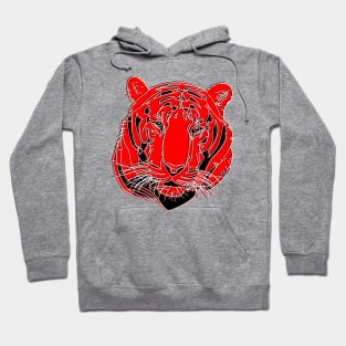 Chinese Tiger Head Feline portrait Wildcat face profile Hoodie